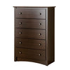 Prepac Fremont 5 Drawer Chest, Espresso Brown