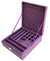 Sodynee® Purple Two-Layer Lint Jewelry Box Organizer Display Storage Case with Lock